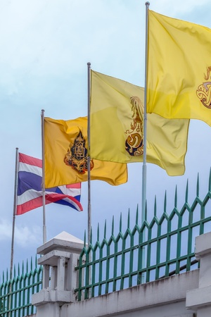 Thai national flag and chakri rama flag の写真素材