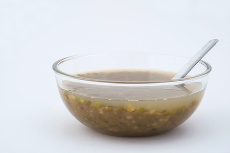 The green beans boil  in syrup Thai dessert.の写真素材