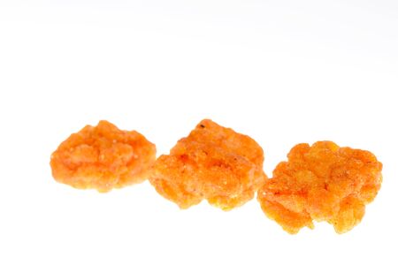 The Japanese snack is festival food on white background.の写真素材