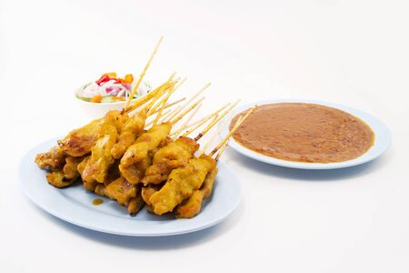 Pork Satay with Peanut Sauceの写真素材