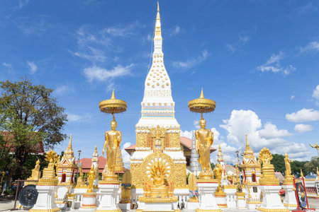 Buddhist temple and blue sky in Thai templeの写真素材