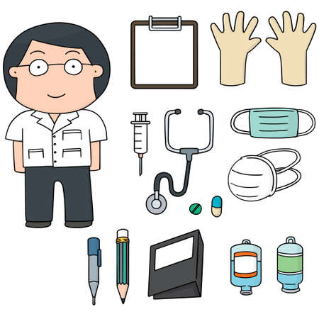set of doctorのイラスト素材
