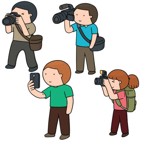 vector set of photographersのイラスト素材