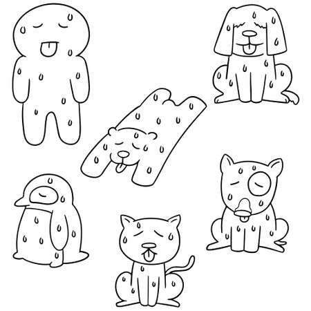 vector set of hot weatherのイラスト素材