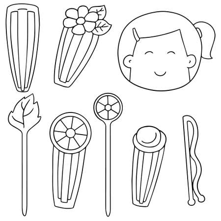 vector set of hairpinのイラスト素材