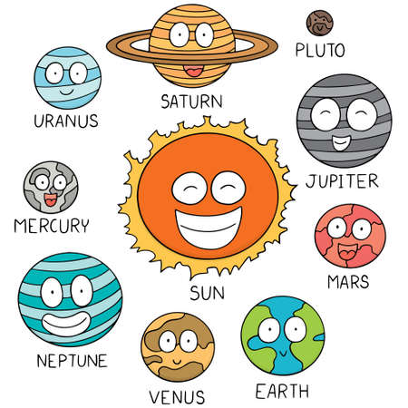 vector set of solar systemのイラスト素材