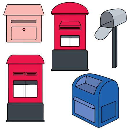 vector set of postboxのイラスト素材