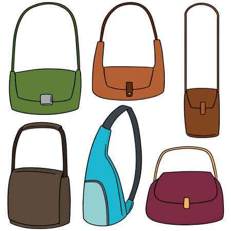 vector set of bagsのイラスト素材