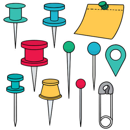 vector set of pinのイラスト素材