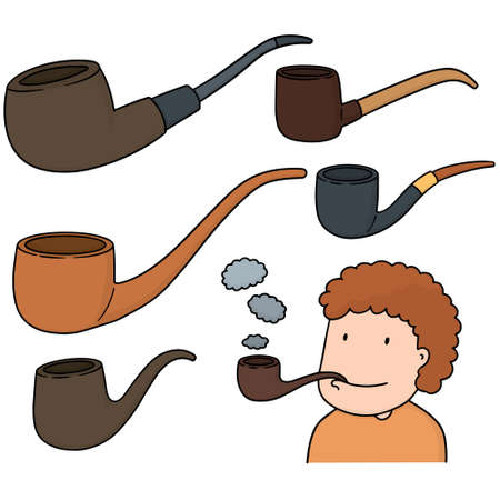 vector set of smoking pipeのイラスト素材
