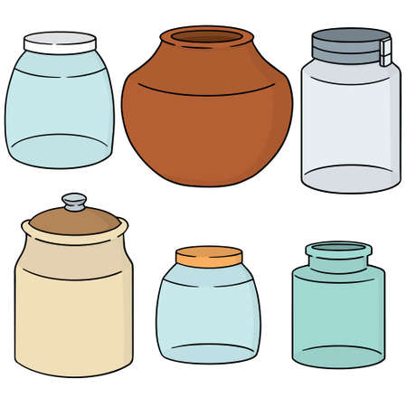 vector set of jarのイラスト素材
