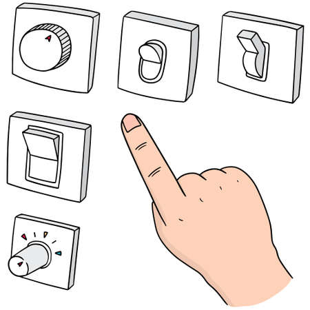 vector set of electric switchのイラスト素材