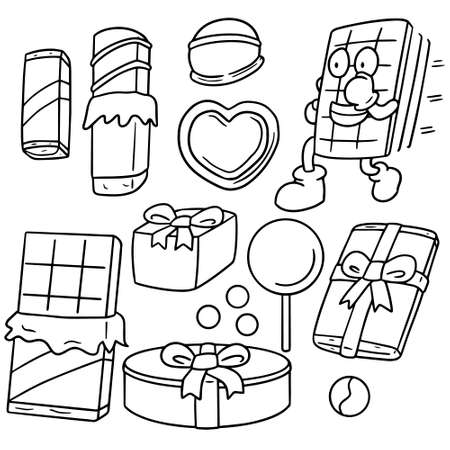 vector set of chocolateのイラスト素材