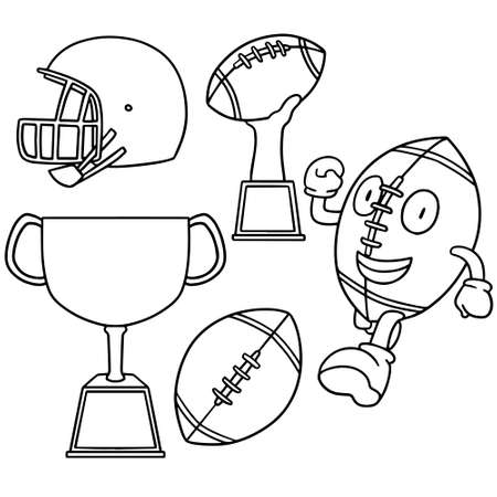 vector set of american footballのイラスト素材