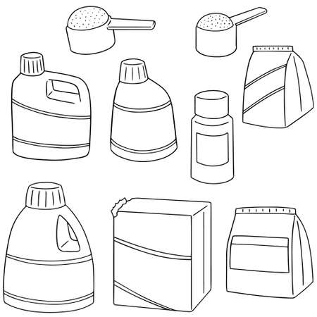 vector set of detergentのイラスト素材