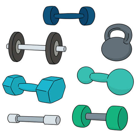 vector set of dumbbellのイラスト素材