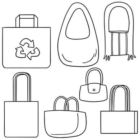 vector set of bagのイラスト素材