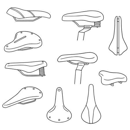 vector set of bicycle saddleのイラスト素材