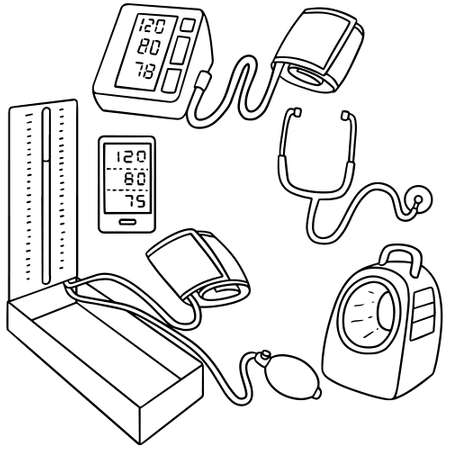 vector set of blood pressure monitorのイラスト素材