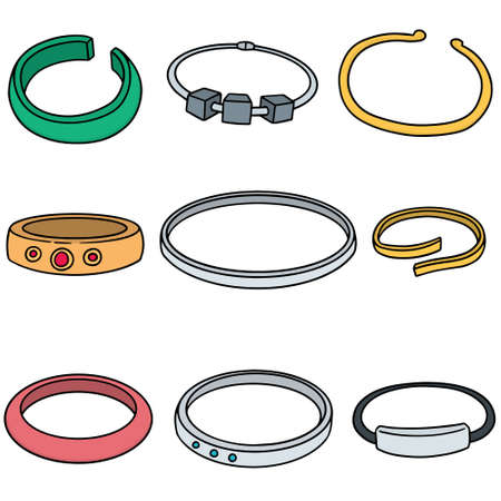 vector set of braceletのイラスト素材