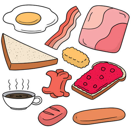 vector set of breakfastのイラスト素材