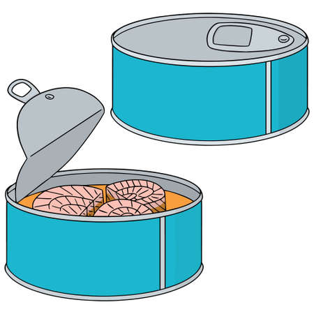 vector set of canned fishのイラスト素材