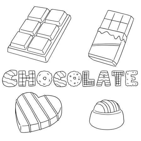 vector set of chocolateのイラスト素材