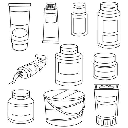 vector set of color containerのイラスト素材