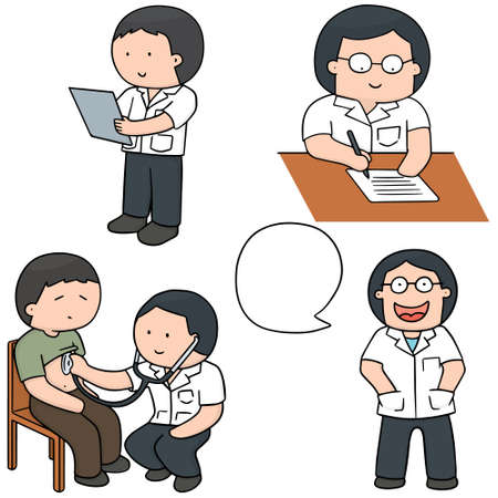 vector set of doctorのイラスト素材