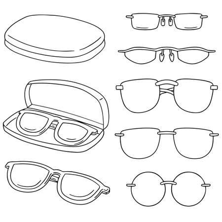 vector set of eyeglassesのイラスト素材