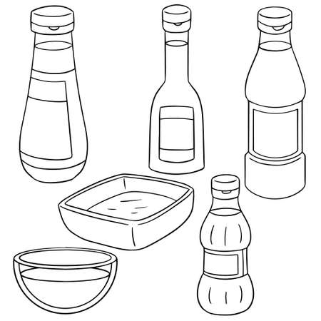 vector set of fish sauceのイラスト素材