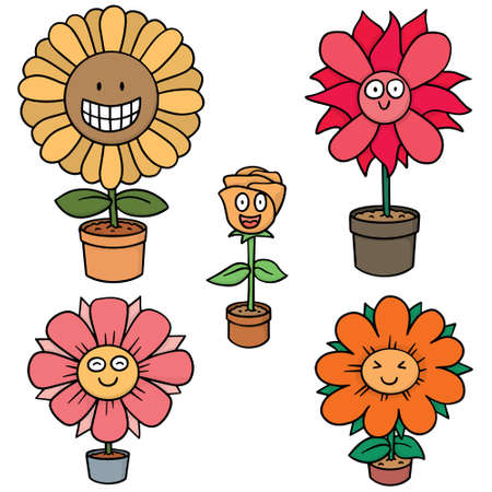 vector set of flowerのイラスト素材