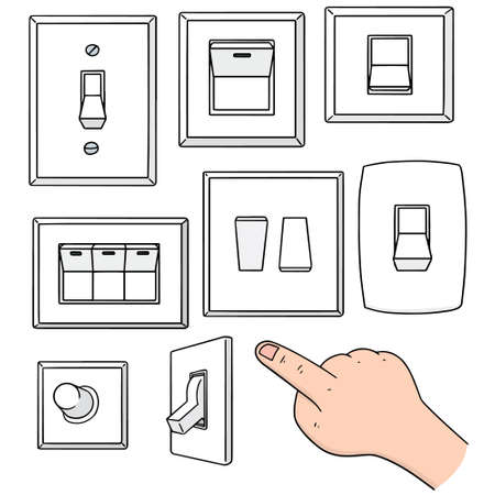 vector set of electric switchのイラスト素材