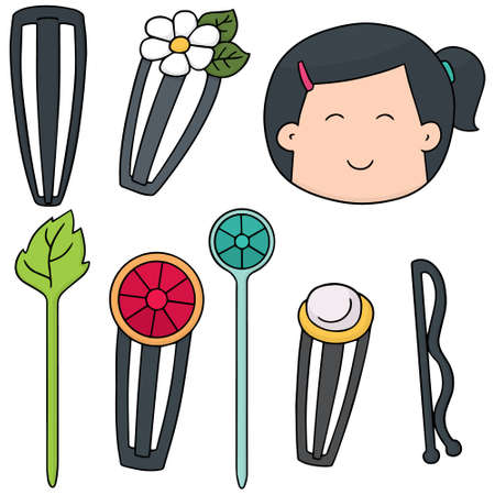 vector set of hairpinのイラスト素材