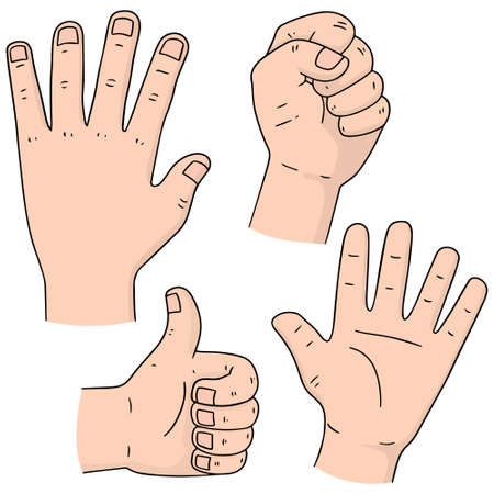 vector set of cartoon handのイラスト素材