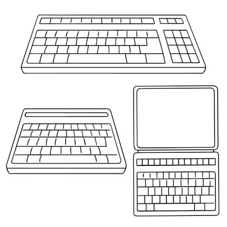 vector set of keyboardのイラスト素材