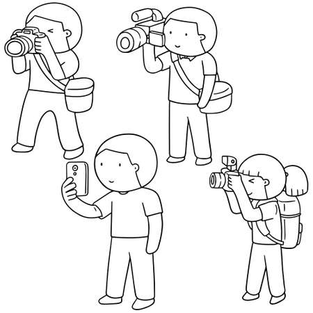 vector set of photographersのイラスト素材