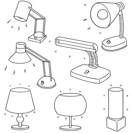 vector set of lampsのイラスト素材