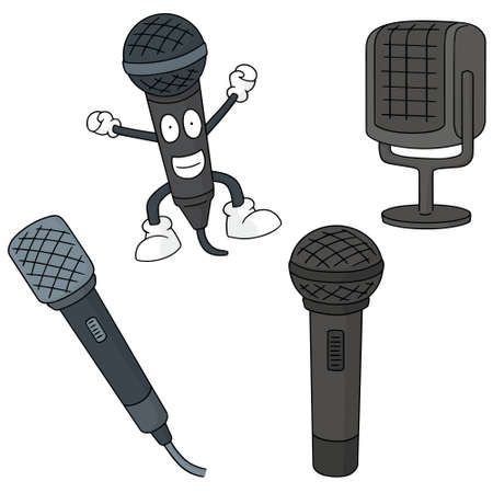 vector set of microphoneのイラスト素材