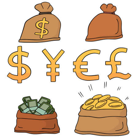 vector set of moneyのイラスト素材