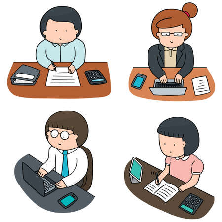 vector set of secretaryのイラスト素材