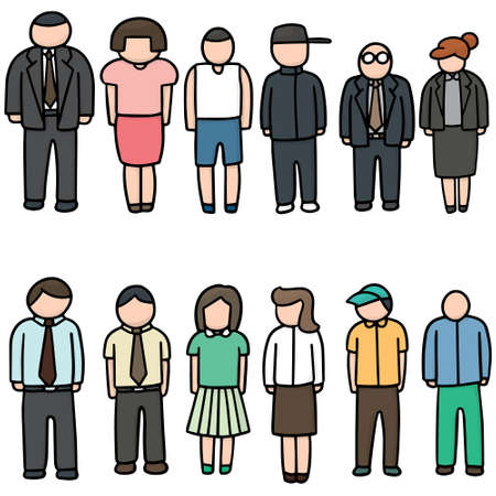 vector set of people