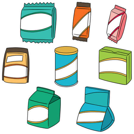 vector set of snackのイラスト素材