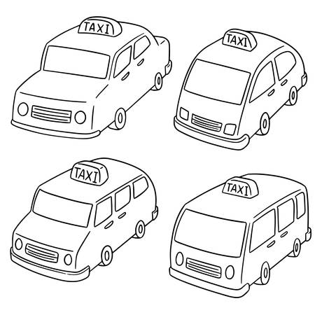 vector set of taxiのイラスト素材