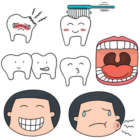 vector set of teethのイラスト素材
