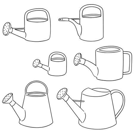 vector set of watering canのイラスト素材