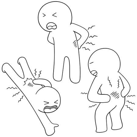 vector set of people got backacheのイラスト素材