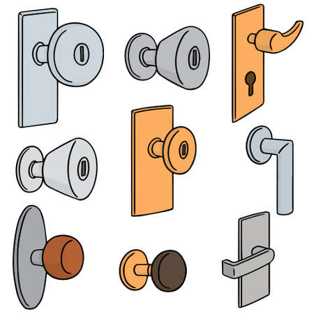 vector set of door knobのイラスト素材