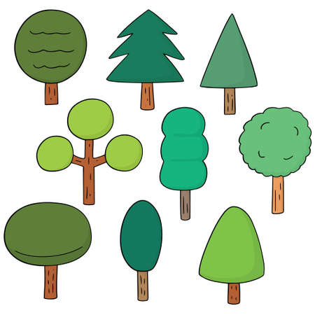 vector set of treesのイラスト素材