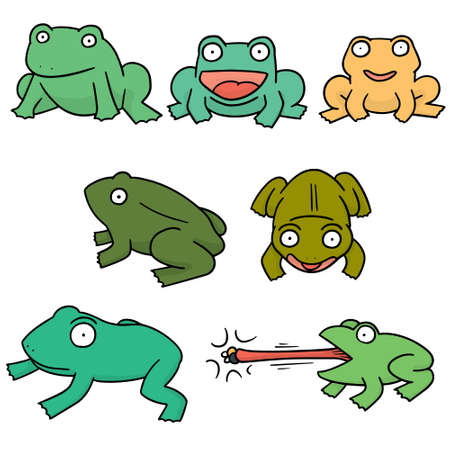 vector set of frogのイラスト素材